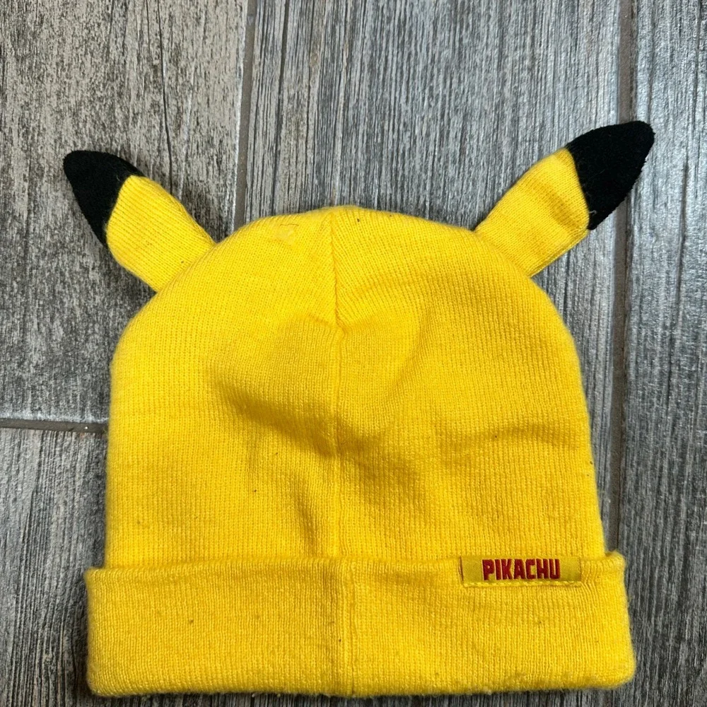 Pokemon Pikachu Beanie Hat Yellow Cartoon Character Kids Youth‎ 4-20
